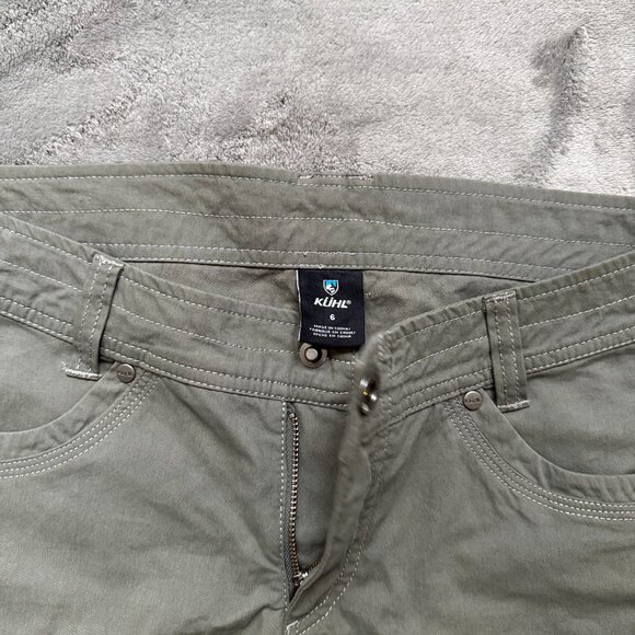 Kuhl Splash Shorts Womens Size 6 Olive Green Side Zipper Pocket - Picture 2 of 4